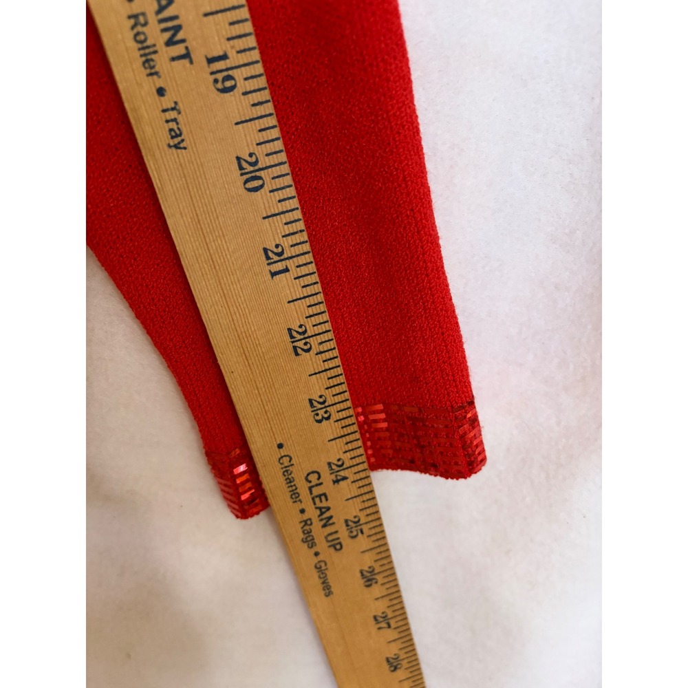 Vintage St John Evening Red Sequin Knit Skirt Suit Set Size 12 Made in USA - Picture 5 of 16